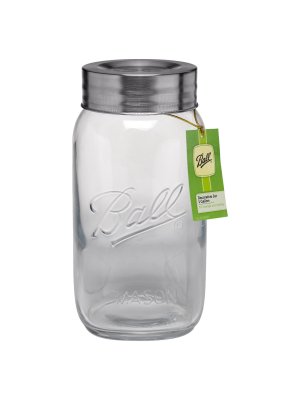Ball 128oz Commemorative Glass Mason Jar With Lid - Super Wide Mouth