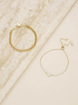 Add Some Crystal 18k Gold Plated Bracelet Set