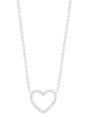 Effy Novelty 14k White Gold Diamond Heart Pendant, 0.10 Tcw