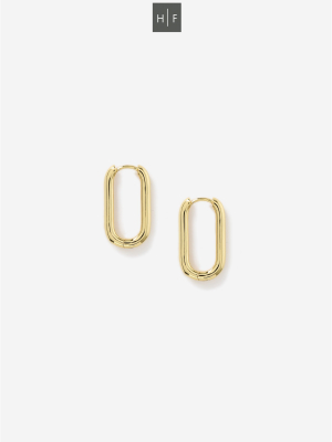 **oval Clicker Hoop Earrings