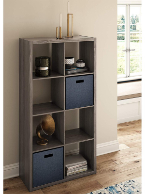 Closetmaid 4585 Heavy Duty Decorative Bookcase Open Back 8-cube Storage Organizer, Graphite Gray