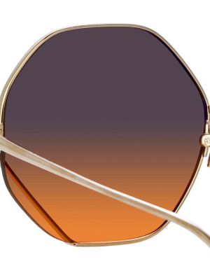 Fawcet Hexagon Sunglasses In Light Gold