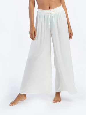 The Palazzo Pant With Ties - White Sand