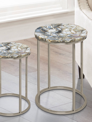 Onyx Agate Top Nesting Table - Steve Silver