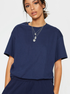 Navy Oversized Boyfriend T Shirt