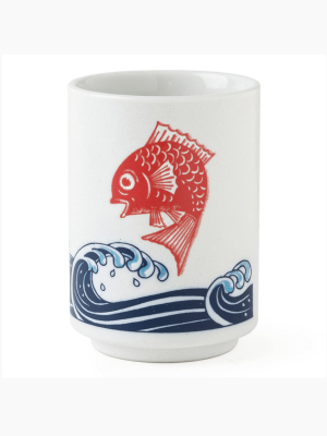 Blue Wave Fish Teacup