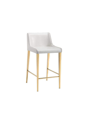 Lawrence Counter Stool - Yellow Gold - Almond