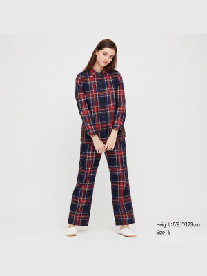 Women Flannel Long-sleeve Pajamas