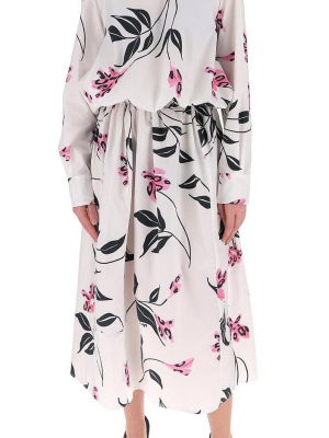 Marni Floral Print Midi Dress