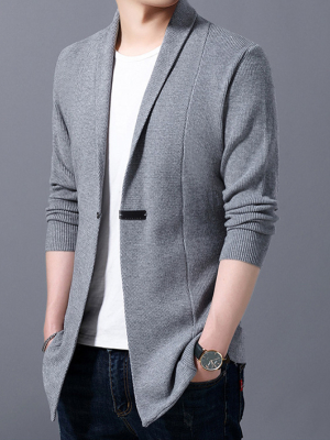 Pologize™ Solid Single Button Cardigan