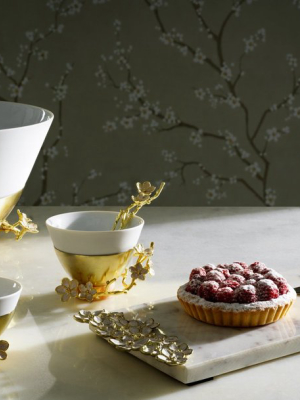 Cherry Blossom Porcelain Small Bowl W/ Spoon