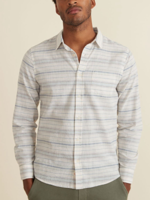Classic Fit Lightweight Cotton Shirt In Natural Pop Stripe