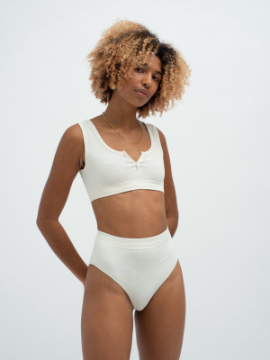 Rib Seamfree High Waist Briefs Ivory