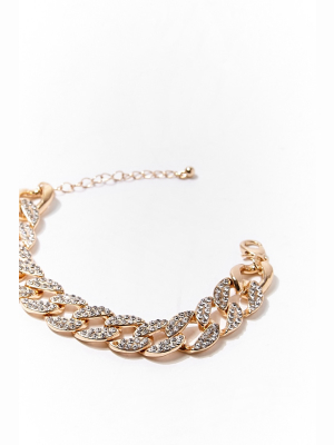 Rhinestone Curb Chain Bracelet