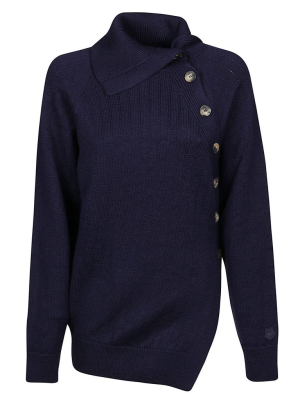 Kenzo Buttoned Roll-neck Knit Sweater