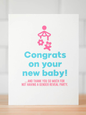 Gender Reveal Party...  Newborn Card