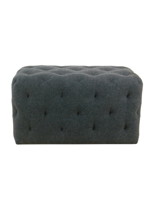 Pin Tufted Ottoman Dark Blue - Homepop