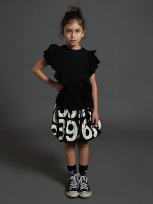 Nununu Numbered Balloon Skirt - Black