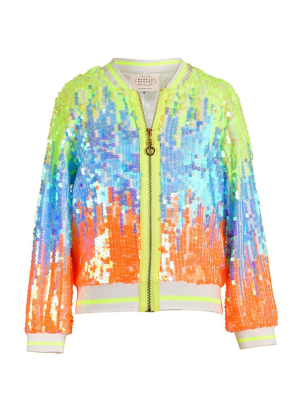 Colorful Sequin Bomber