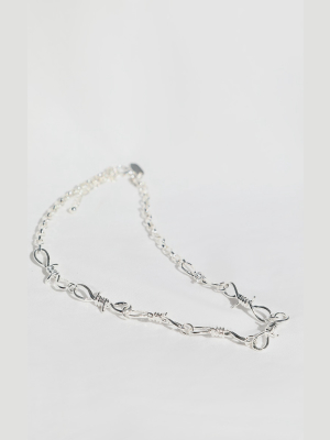 Silver Barbed Wire Necklace