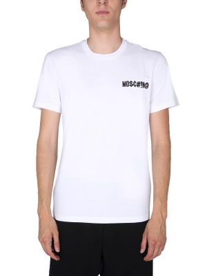 Moschino Logo Embroidered Crewneck T-shirt