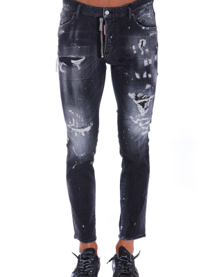 Dsquared2 Distressed Low-rise Jeans