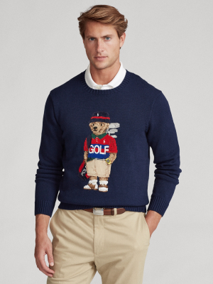 Golf Polo Bear Cotton-blend Sweater