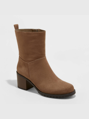 Women's Loretta Mid Height Fashion Boots - Universal Thread™ Taupe