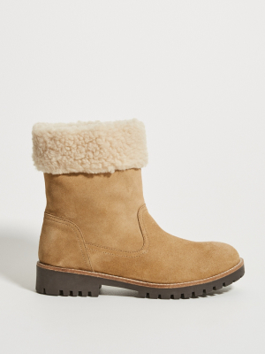 Louise Sherpa-cuffed Ankle Boots