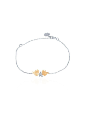 Butterfly Ginkgo Bracelet With Diamonds