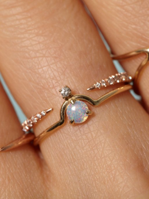 Nestled Opal And Diamond Ring