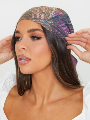 Multi Leaf Print Bandanna