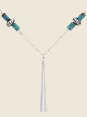 Bolo Tip Necklace - Sterling Silver/turquoise