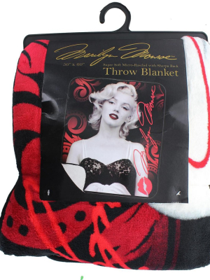 Silver Buffalo Marilyn Monroe Black Bra 50x60 Inch Micro-plush Throw Blanket