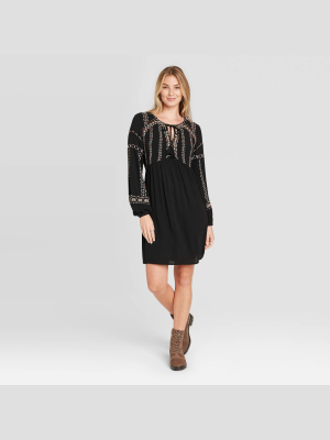 Women's Long Sleeve Embroidered Dress - Knox Rose™