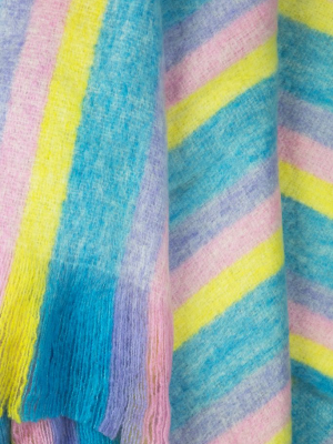 Fuzzy Blanket - Blue Rainbow