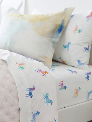 Organic Watercolor Unicorn Sheet Set