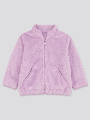 Toddler Fluffy Yarn Fleece Long-sleeve Jacket