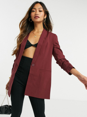 Asos Design Mix & Match Tailored Suit Blazer In Claret