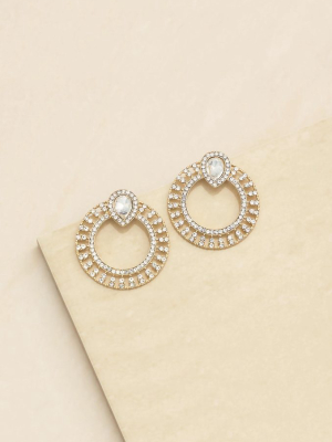 Glitter And Shine 18k Gold Plated Circle Earrings