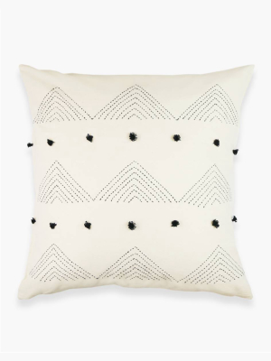 Anchal® Organic Cotton Embroidered Triangle Throw Pillow