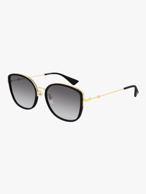 Gold & Black Square Sunglasses