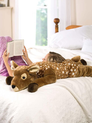 Plow & Hearth - Fuzzy Spotted Fawn Body Pillow With Realistic Features