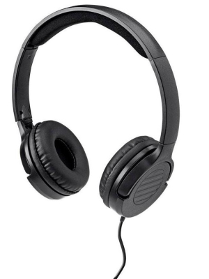 Monoprice Hi-fi Lightweight On-ear Headphones With In-line Play/pause Controls And Built-in Microphone