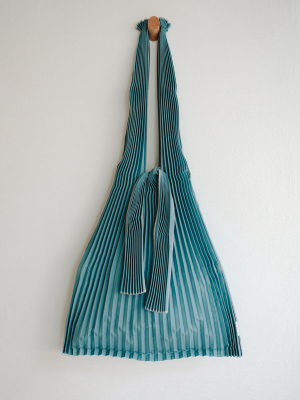 Large Pleated Pleco Tote Bag - Blue Grey