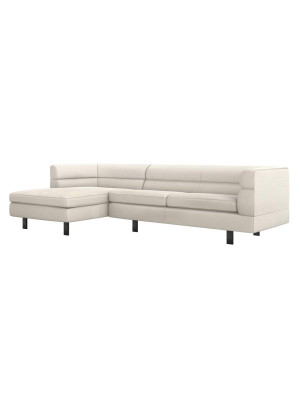 Interlude Home Ornette Left Chaise 2 Piece Sectional - Ivory