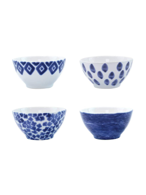 Vietri Viva Santorini Assorted Cereal Bowls - Blue & White - Set Of 4