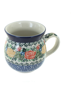 Blue Rose Polish Pottery Crimson Roses Bubble Mug