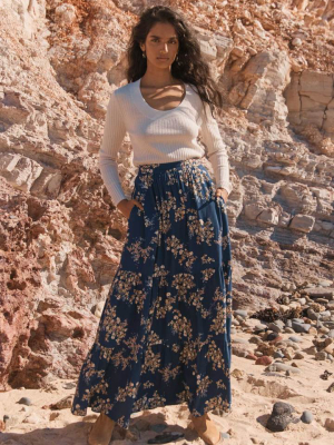 Yasmin Alberta Maxi Skirt Navy