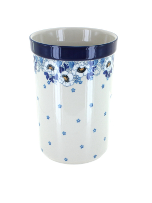 Blue Rose Polish Pottery Georgia Blue Utensil Jar